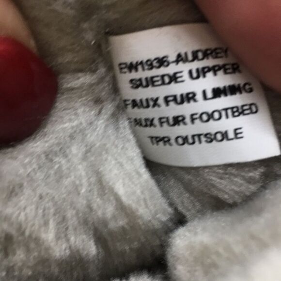 Lamo Audrey Suede and faux fur lined Boots in Dove Gray & Tan Sz 9 ribbon detail - Picture 8 of 16